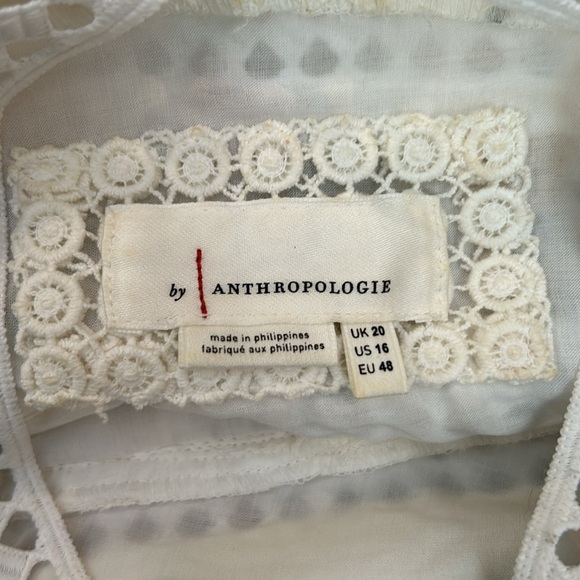 Anthropologie Carla Embroidered Floral Maxi Dress with Lace Trim, Size 16 - Picture 12 of 16